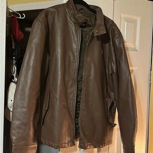 U.S. Polo Assn. Tan Leather Military Jacket